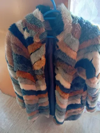 Chaqueta de pelo multicolor