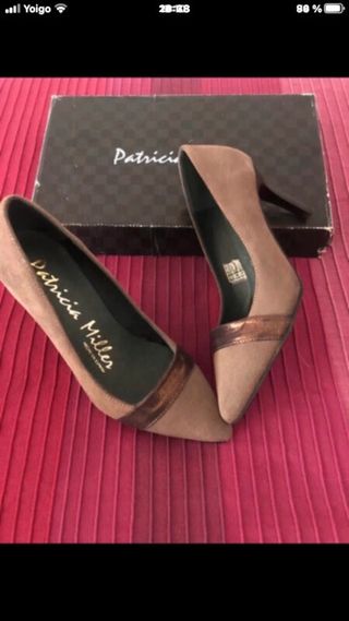 Zapatos Patricia Miller Piel Marrón y Dorado