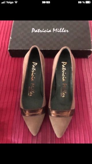 Zapatos Patricia Miller Piel Marrón y Dorado