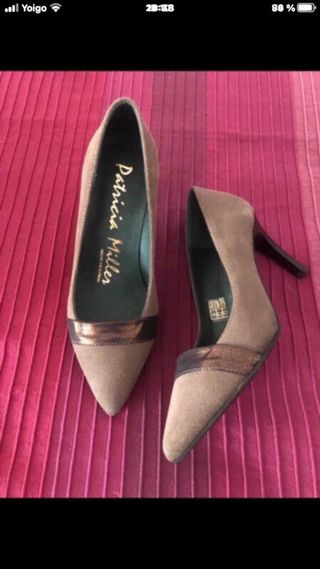 Zapatos Patricia Miller Piel Marrón y Dorado