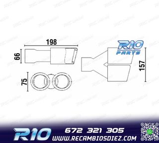 COLA ESCAPE DOBLE REDONDA ACERO INOX