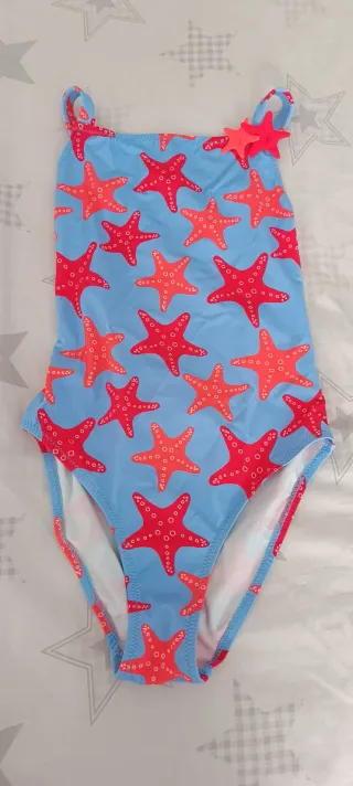 Bañador niña estrellas rojas y azules