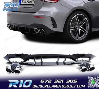 DIFUSOR MERCEDES CLASE A W177 18- LOOK AMG A45 NEGRO BRILLO