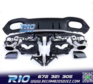 DIFUSOR MERCEDES CLASE A W177 18- LOOK AMG A45 NEGRO BRILLO