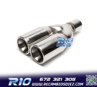 COLA ESCAPE DOBLE REDONDA GRANDE ACERO INOX