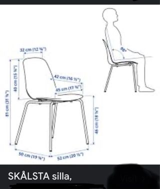 6 Sillas Ikea Skålsta Tela Gris antracita.