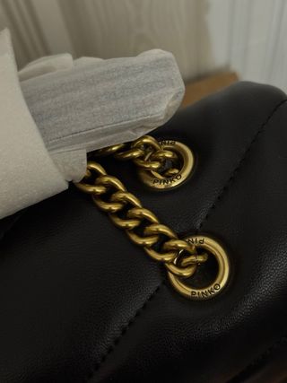 Pinko Love Puff Classic Quilt Black Golden