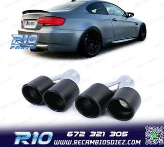 COLAS ESCAPE SALIDA DOBLE UNIVERSAL 2x 89MM ACERO INOX NEGRO