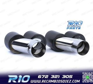 COLAS ESCAPE SALIDA DOBLE UNIVERSAL 2x 89MM ACERO INOX NEGRO