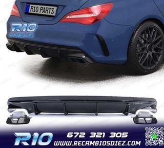 DIFUSOR MERCEDES CLA C117 16-19 LOOK AMG NEGRO BRILLO + COLA