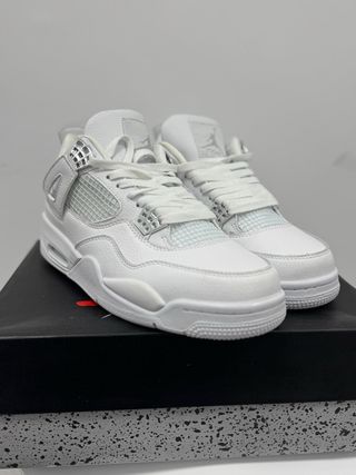Air Jordan 4 Retro Blanco/Plata Metálico