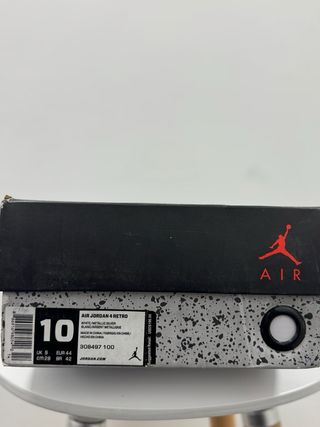 Air Jordan 4 Retro Blanco/Plata Metálico