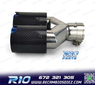 COLA ESCAPE DERECHA BMW LOOK M PERFORMANCE AZUL CARBONO