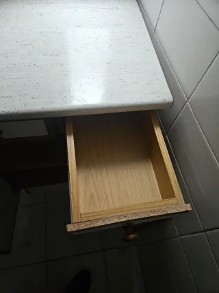 Armario de cocina madera y blanco