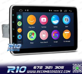RADIO GPS ANDROID 14 GPS 1DIN LCD TÁCTIL 10"