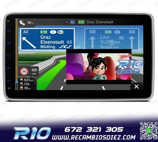 RADIO GPS ANDROID 14 GPS 1DIN LCD TÁCTIL 10"