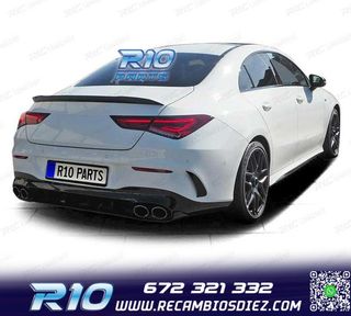 DIFUSOR MERCEDES CLA C118 19- LOOK AMG NEGRO BRILLO + COLAS