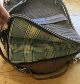 Mochila maletín piel de cuero retro vintage