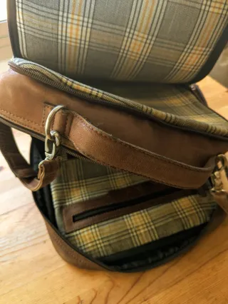 Mochila maletín piel de cuero retro vintage