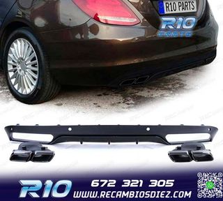 DIFUSOR MERCEDES CLASE C W205 SEDAN 14-18 LOOK AMG NEGRO MAT