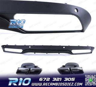 DIFUSOR MERCEDES CLASE C W205 SEDAN 14-18 LOOK AMG NEGRO MAT