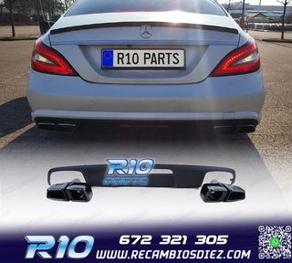 DIFUSOR MERCEDES CLS C218 15-18 LOOK C63 AMG NEGRO MATE + CO