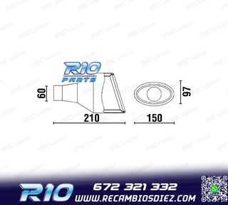 COLA ESCAPE OVALADA ACERO INOX TIPO RS4 CUPRA 3 LADO DCH