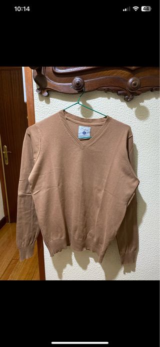 Jersey de hombre V-neck marrón