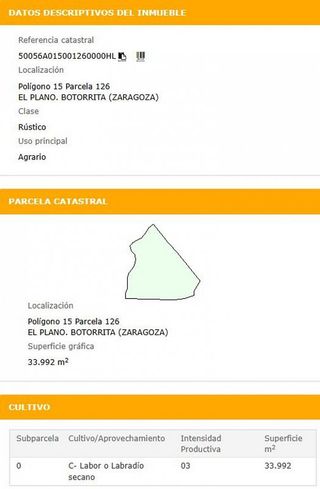 Terreno en venta en Botorrita