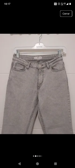 Pantalones vaqueros campana gris claro Mango Teen