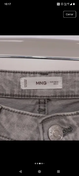 Pantalones vaqueros campana gris claro Mango Teen