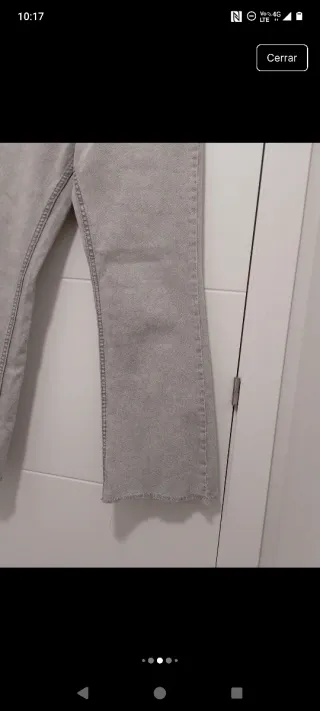 Pantalones vaqueros campana gris claro Mango Teen