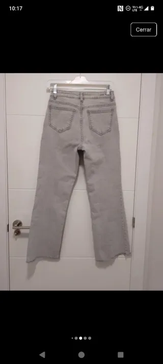 Pantalones vaqueros campana gris claro Mango Teen
