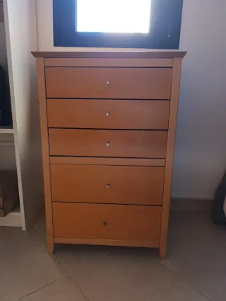 Cajonera in legno con 5 cassetti