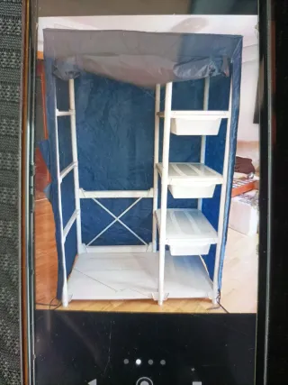 Armario Camping Plástico Azul y Blanco