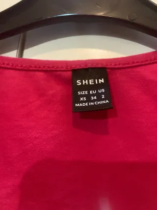 Top SHEIN rosa fruncido ajustable XS