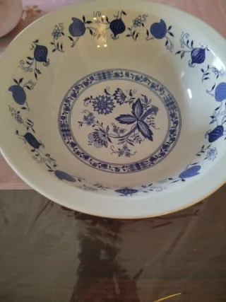 Piatto fondo grande blu e bianco