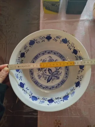 Piatto fondo grande blu e bianco