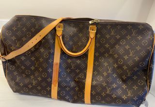 Bolso Louis Vuitton keepall  Monogram Marrón Beige