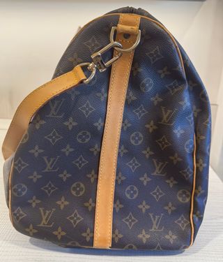 Bolso Louis Vuitton keepall  Monogram Marrón Beige