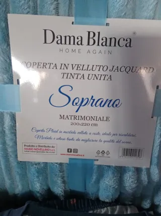 Coperta Dama Blanca Soprano Matrimoniale blu