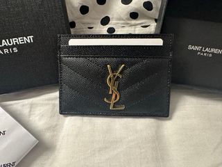 Tarjetero Yves Saint Laurent Negro Dorado