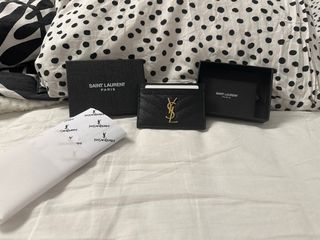 Tarjetero Yves Saint Laurent Negro Dorado