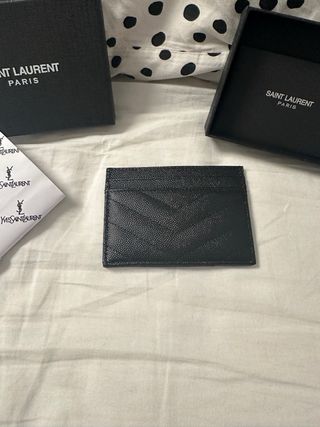 Tarjetero Yves Saint Laurent Negro Dorado