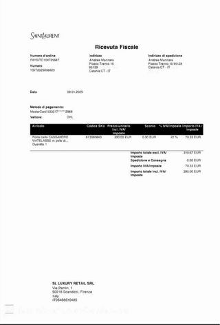 Tarjetero Yves Saint Laurent Negro Dorado