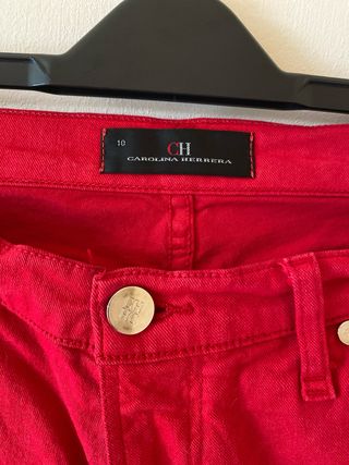 Pantalones Rojos Carolina Herrera Talla M