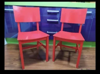 Sillas IKEA Rojas Madera (2 unidades)
