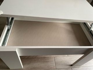 Mesa baja elevable blanca