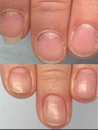 Manicura y pedicura francesa con glitter