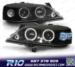 FAROS PARA OPEL ASTRA G 97-04 OJOS ANGEL FONDO NEGRO H1-H1